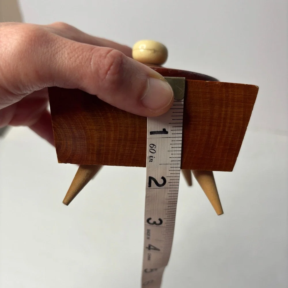 Vintage MCM Wood Trinket Box Jewelry Holder Grants Pass OR Mid Century Modern *‎